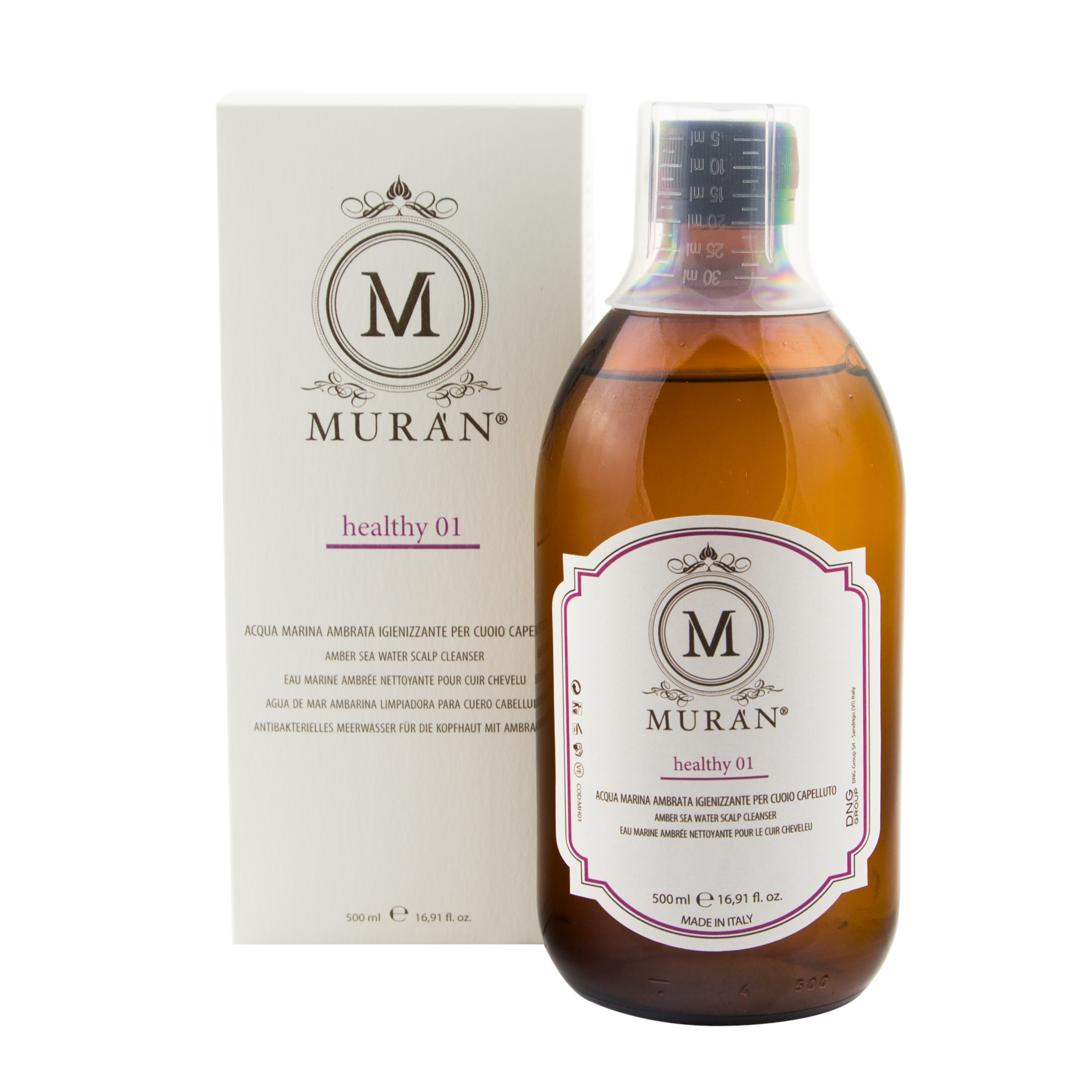 Muran Healthy 01 – Scalp cleanser with sea water and amber – 500 ml